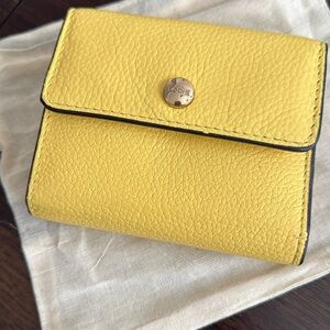 Lodis | Yellow Leather Wallet | Classic French Kate Trifold with dust bag
